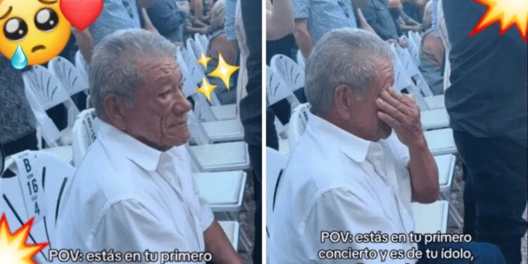 Video. ¡Qué belleza!, ABUELITO llora de EMOCIÓN al ir a su 1er concierto y conmueve en redes