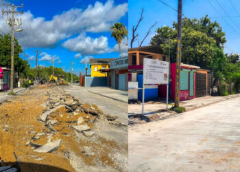Cumple Ayuntamiento de Río Bravo con pavimentación de calles; agradecen apoyo a Américo Villarreal
