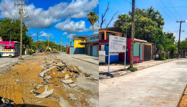 Cumple Ayuntamiento de Río Bravo con pavimentación de calles; agradecen apoyo a Américo Villarreal