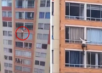 Video. Mujer MUERE al caer de un 7° piso durante SISMO de 6.1 en Colombia