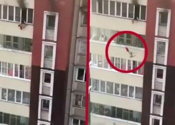 Video. ¡Por miedo a morir CALCINADOS se lanzan desde ventanas de edificio en LLAMAS!