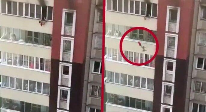 Video. ¡Por miedo a morir CALCINADOS se lanzan desde ventanas de edificio en LLAMAS!