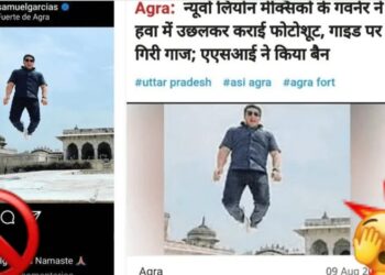 Samuel García rompe las reglas en la India: ¡saltó en monumento y sancionan a su guía!