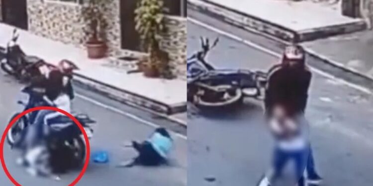 VIDEO. ¡Tras caer de ‘moto’, NIÑA se levanta sin darse cuenta de que perdió el BRAZO!