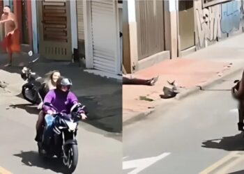 Video. ¡De película!, amante se escapa subiéndose a moto en “chones”