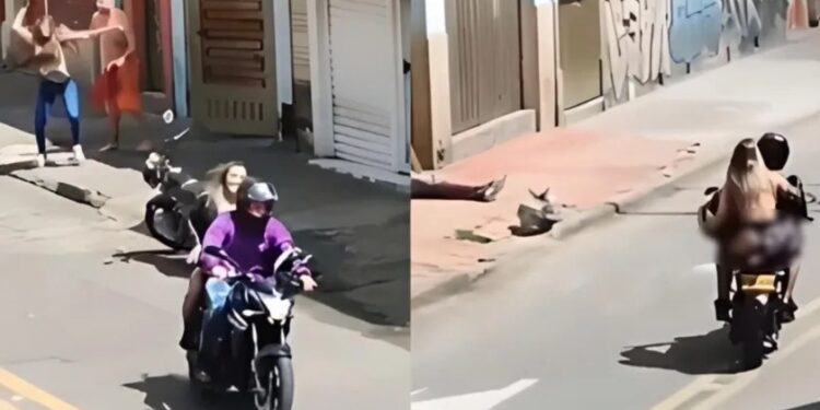Video. ¡De película!, amante se escapa subiéndose a moto en “chones”