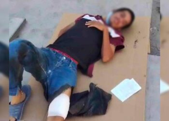 Hospital deja en la banqueta a herido en Reynosa, ¡tenía una bala en la pierna!
