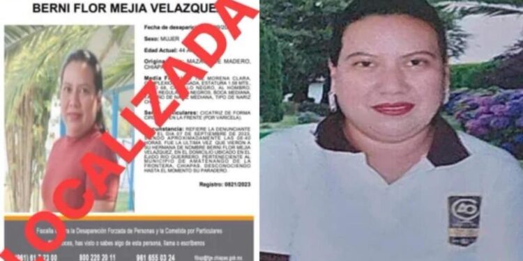 Inaudito: hallan MUERTA a la maestra BERNI, que fue ‘levantada’ en Chiapas
