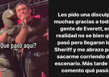 ¡¿Edwin Luna en riesgo?!, seguridad lo saca del escenario por detectar gente armada