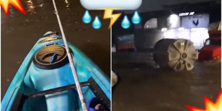 ¡Ta’ fuerte el agua!: tinacos, autos y hasta kayaks flotaron con las lluvias en Guadalajara