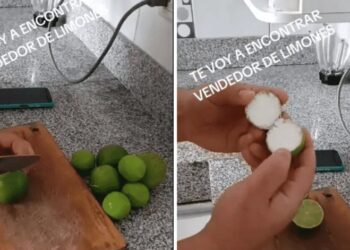 Video. ¿Limones ‘pirata’?, sujeto se lleva desilusión al partir sus limones recién comprados