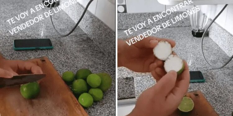 Video. ¿Limones ‘pirata’?, sujeto se lleva desilusión al partir sus limones recién comprados