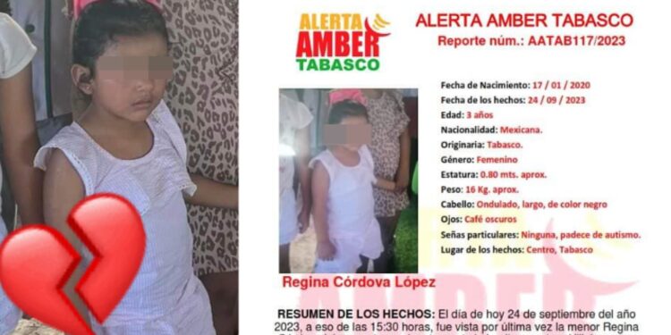 Muere la esperanza: localizan el cuerpecito de Regina, de 3 años, en el río Grijalva