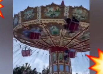 Video. Terror en parque de diversiones: joven sale ‘volando’ del juego de las sillas