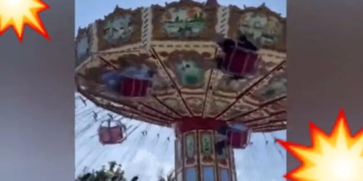 Video. Terror en parque de diversiones: joven sale ‘volando’ del juego de las sillas
