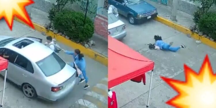 Video. ¡Con uñas y dientes, MAMÁ trata de detener a los secuestradores de su NIÑA!
