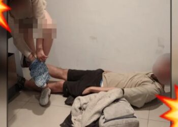 ¡’Cachan’ a calenturientos echando pasión en un cajero y son detenidos!