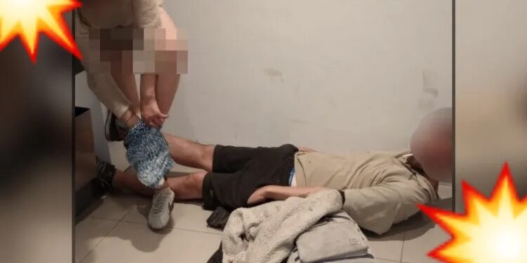 ¡’Cachan’ a calenturientos echando pasión en un cajero y son detenidos!