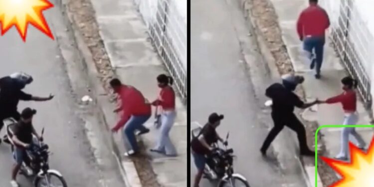 Video. ‘Salva su pellejo’ y abandona a su novia en un asalto, ¡ladrones se apiadan de la chica!