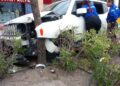 ¡Se le acabó la fiesta!: ebrio choca contra árbol en centro comercial de Matamoros
