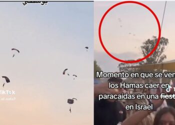 Video. ¡Así descendieron en paracaídas los miembros de Hamás para atacar festival en Israel!