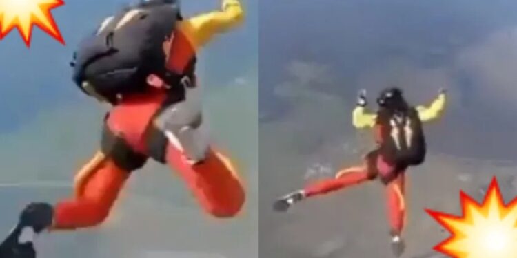 VIDEO. ¡Pánico!: salta de paracaídas, pero se desmaya en el aire al no poderlo abrir