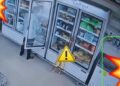 Video. Nena MUERE al abrir un refrigerador de supermercado al estar DESCALZA