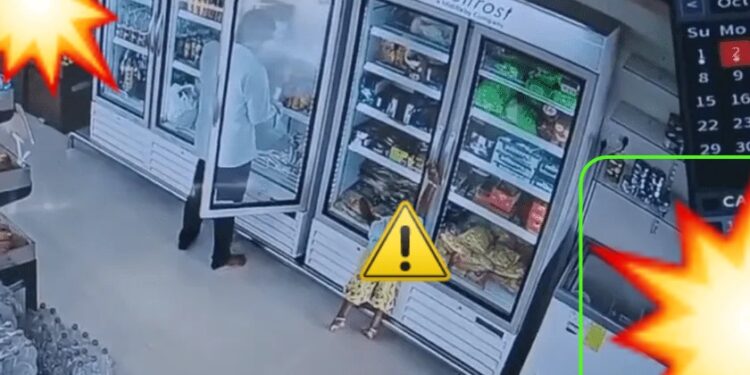 Video. Nena MUERE al abrir un refrigerador de supermercado al estar DESCALZA